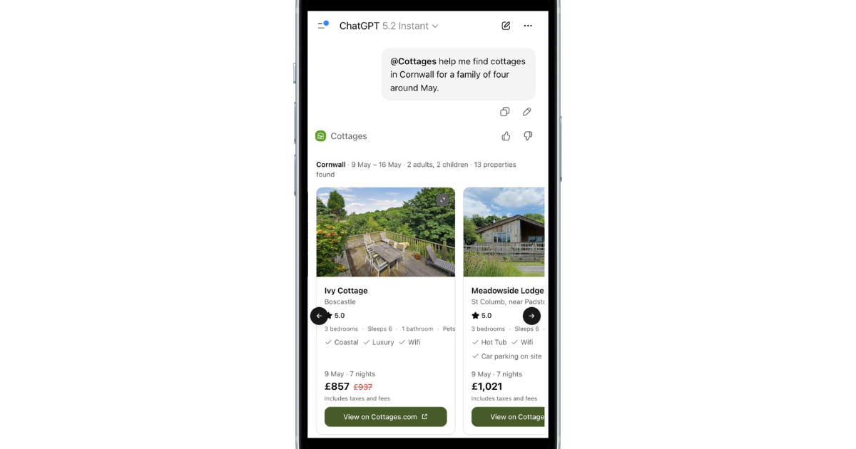 Holiday rental group Awaze launches app within ChatGPT for traveller ease