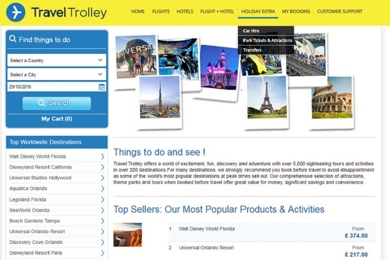 Travel Trolley adds holiday extras section to website
