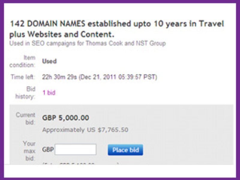 Cook domain names attract just one bid