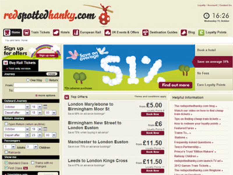 Train booking specialist redspottedhanky.com adds hotels
