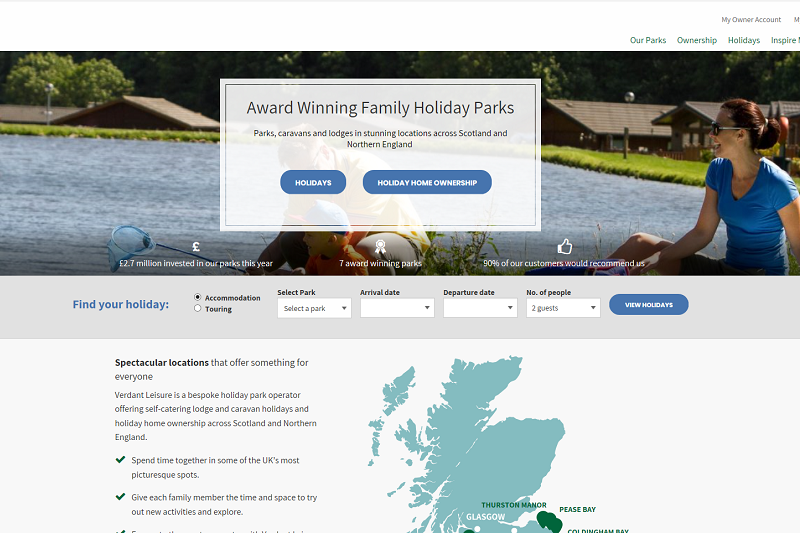 Verdant Leisure’s new website drives 19% increase in online bookings