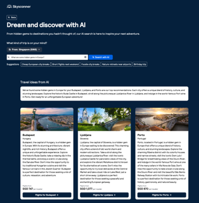 Skyscanner launches new generative AI tool in beta