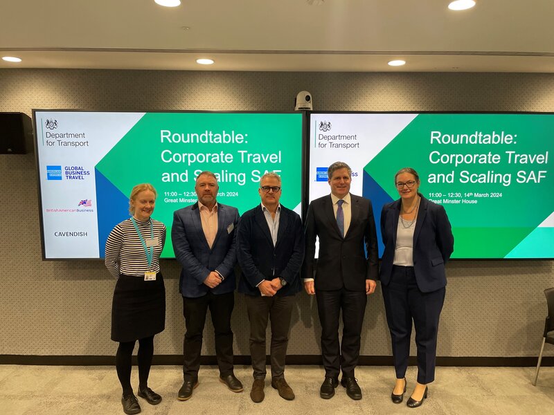 AMEX GBT sits down with UK Department of Transport to ask government for SAF scaling support