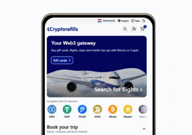 Cryptorefills launches Coinbase pay for travel bookings