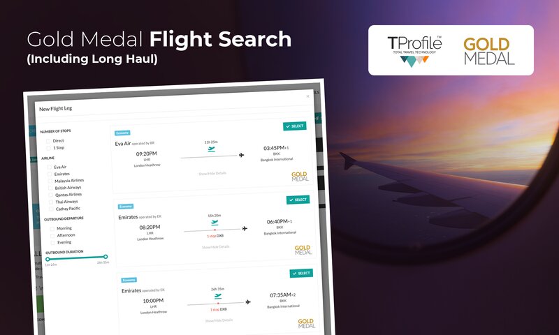 Gold Medal teams up with TProfile for agents' external flight API