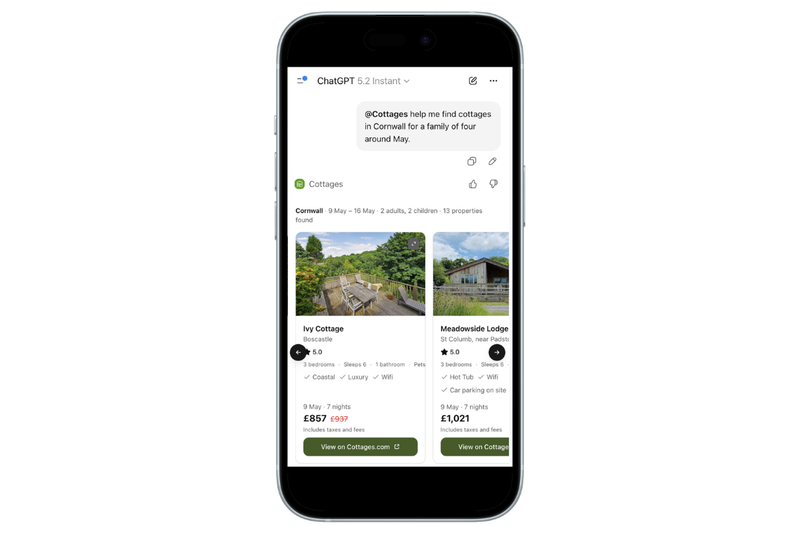 Holiday rental group Awaze launches app within ChatGPT for traveller ease