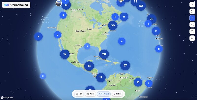 Cruisebound launches 'Search by Map', a map-based cruise search