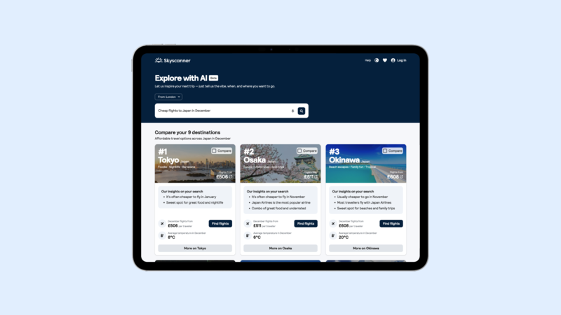 AI discovery among new Skyscanner product releases