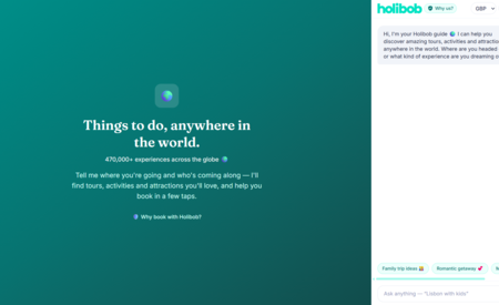 Holibob launches industry-first promt-based experiences' discovery and booking system